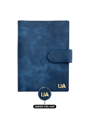A5 Defter Ve Ajanda Kılıfı - %100 Rainbow Deri - Ko10001 - Saks Mavisi Mavi