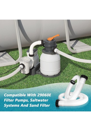 Teltree 2 Adet 1.5 İnç Çaplı 59 İnç Uzunlukta Yerden Yüksek Havuz Borusu - Filtre Pompa Değişim Aksesuarı