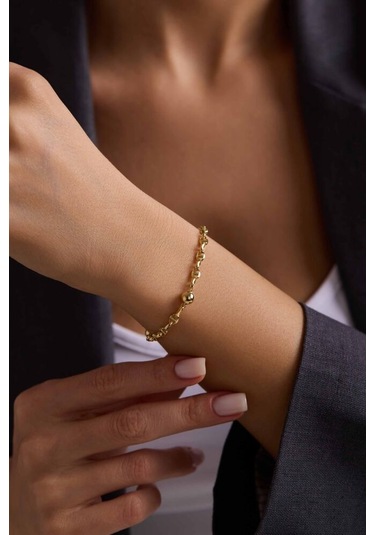 Sembolgold Barlı Altın Bileklik Toplu Form 19 Cm T13851 Renkli Çok Renkli