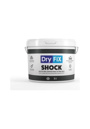 Dryfix Shock Çimento Esaslı Hızlı Priz Alan Su Tıkaç Harcı 5 Kg