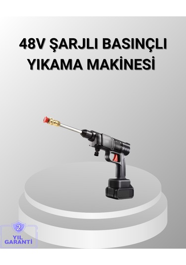 48v Kablosuz Yıkama Makinesi - 2 Pil, Köpük Tankı Ve Ayarlanabilir