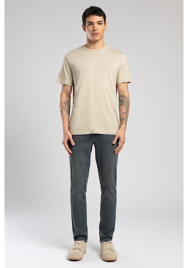 Lee Cooper Gael Erkek O Yaka T-shirt Bej-19817 Bej