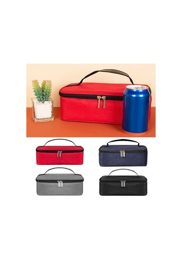 Yifomall Gri Isı Saklama Yemek Çantası - Oxford Kumaş + Köpük + Alüminyum Folyo - 25x16x8cm Gri