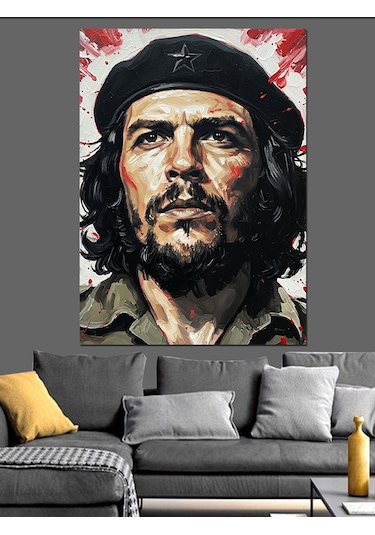 Che Guevara Portre Sanat Dekoratif Kanvas - Mdf Ahşap Tablo