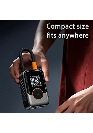 Primepickings Portable Wireless Inflator Taşınabilir Kablosuz Dijital Basınç Göstergeli Usb Şarjlı Araç Bisiklet Için Hava Kompresörü