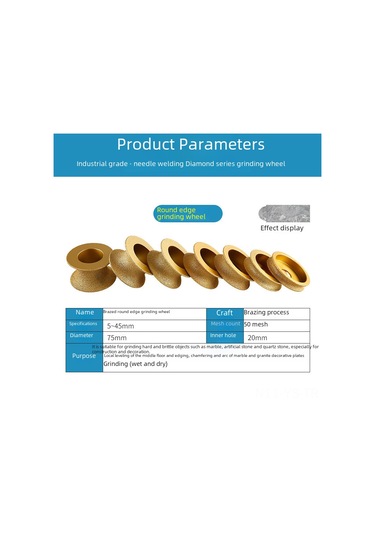 Yunboo Mermer, Kuvars Ve Seramik Çitlere Uygun Yarı Dairesel Testere, 10mm Taş İyileştirme, Hızlı Ve Dayanıklı El Fırçası Zımpara Diski