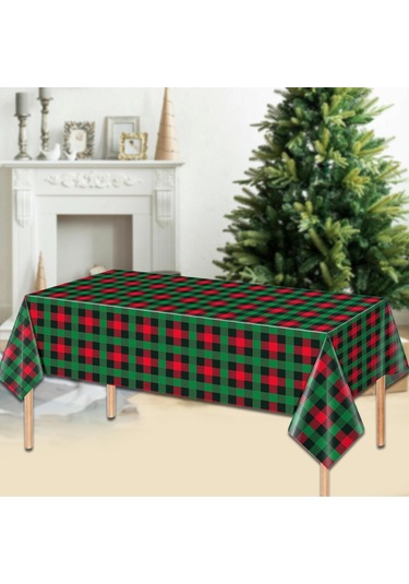 Homyl Yılbaşı Tek Kullanımlık Masa Örtüsü Tatil Su 1 Adet Küçük Kareli