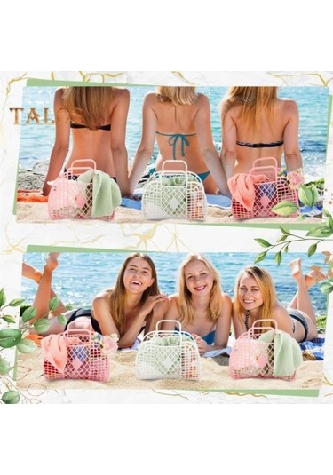 Novahub Sıcak Pembe Banyo Sepeti Seti, 2 Adet, Organizatör, Ev Gereçleri, Pratik Depolama Pembe