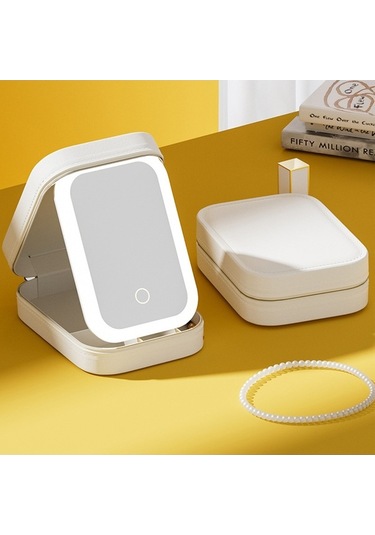 Novahub Gümüş Aynalı Kozmetik Çanta, 1200mah Pil, Pembe Pembe Pembe