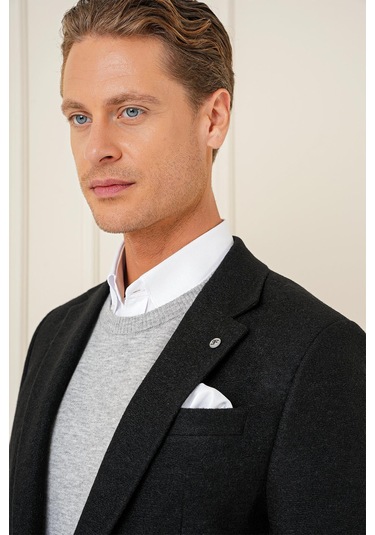 C 689 Slim Fit Siyah Spor Ceket Siyah