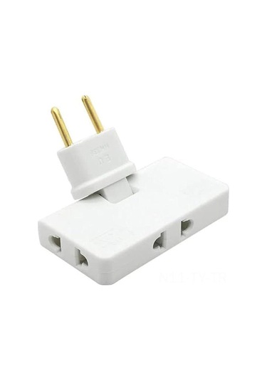 Teltree Düz Tip Çevirici Adaptör 3 Çıkışlı 180 Döner Başlı Avrupa Seyahat Fişi Isı Dayanıklı Güvenli Enerji Konvertörü Beyaz