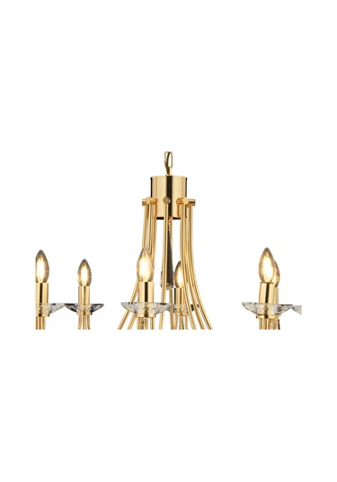 Lampaluce Klasik Metal Altın Renk Avize 10'lu 70cm Altın