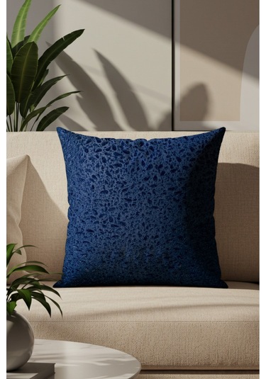 Sezyon Yuna Desenli 45 45 Lacivert Kırlent Kılıfı Lacivert