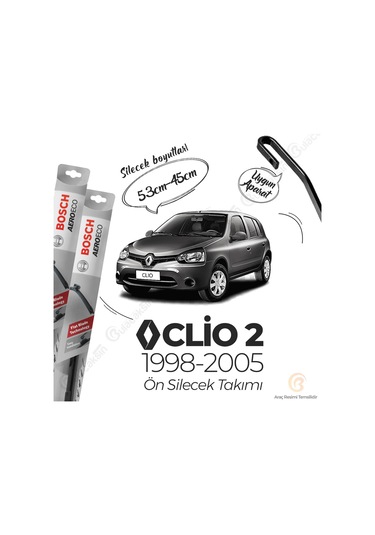 Renault Clio 2 Muz Silecek Takımı 1998-2005 Bosch Aeroeco