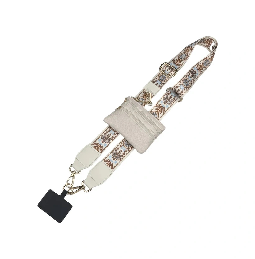 Chenkestoreone Rice Circle Fermuşarlı Çapraz Telefon Askısı Cüzdanlı Kartlık