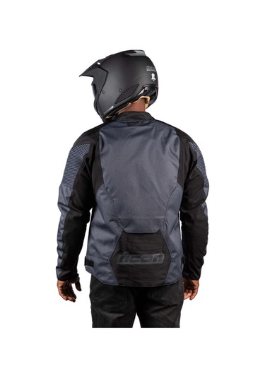 Icon Overlord 3 Korumalı Motosiklet Montu Siyah Koyu Gri