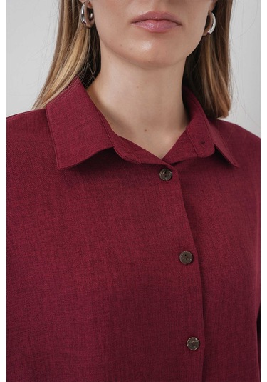 Gabria Keten Ön Düğmeli Takım Bordo