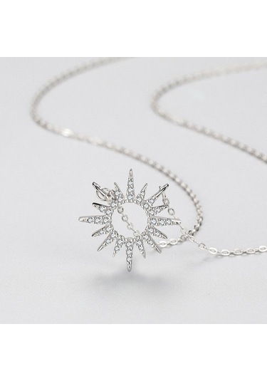 Tancise S925 Ayar Gümüş Işık Lüks Delikli Ay Kolye Kolye Kadın Moda Çok Yönlü Kolye