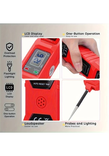 Xuweiwei Çok Fonksiyonlu Otomotiv Devre Test Cihazı Kırmızı 1 Adet Işık Göstergeli Araç Elektrik Sistem Test Aleti