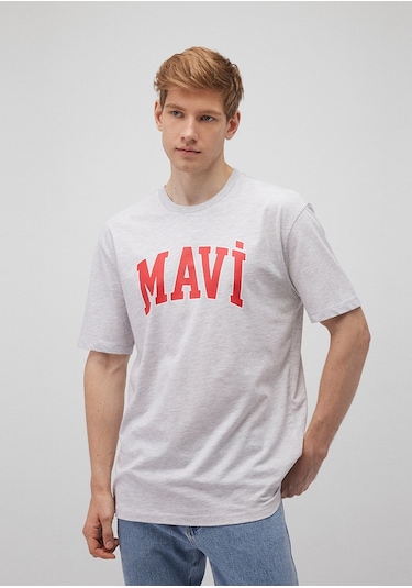 Mavi - Mavi Logo Baskılı Gri Tişört 0611711-85438 Gri