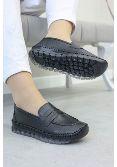 Fast Step Hakiki Deri Kadın Casual Ayakkabı 609za740 Siyah