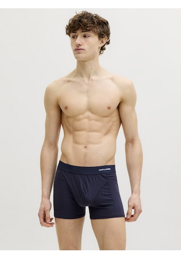 Jack & Jones Erkek 3'lü Bambu Boxer Paketi - Gabriel - 12291864 Siyah