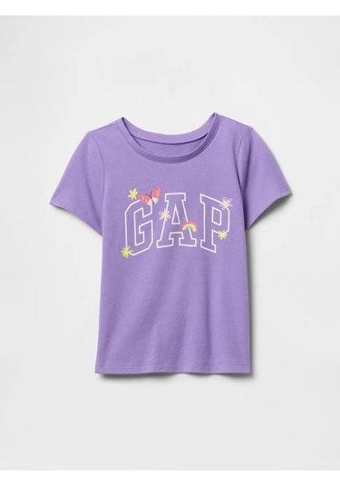 Kız Bebek Gap Logo Grafikli T-shirt Mor-6001 Mor