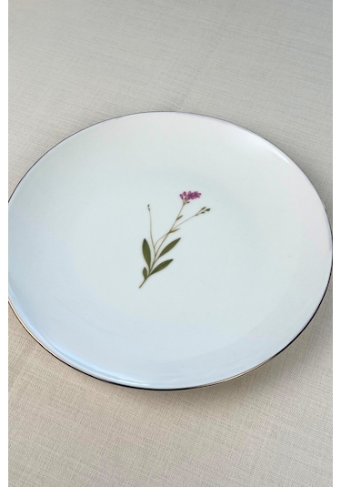 Tabak Evi Porselen Natura Karma Altın Yaldız Servis Tabağı 24,50cm 6 Lı Çok Renkli