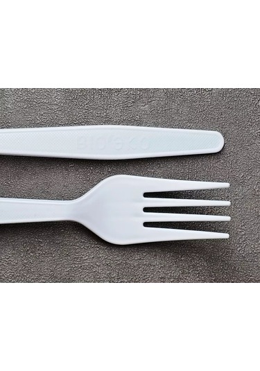 Klık-pıknık 50 Adet Tek Kullanımlık Mısır Nişastalı Çatal Beyaz Renkli 234548946 100 adet