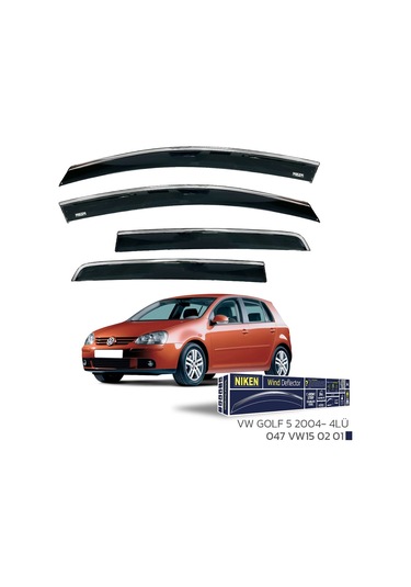 Vw Golf 5 Kromlu Cam Rüzgarlığı Niken 2003-10 Arası Uyumlu