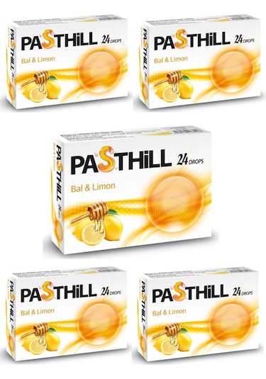 Pasthıll Bal ve Limon 24 Adet Boğaz Pastili 5'li Paket