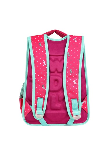 Waddell Lisanslı Fuşya Unicorn Desenli Emboos İlöğretim Okul Sırt Çantası Ve Beslenme Çantası