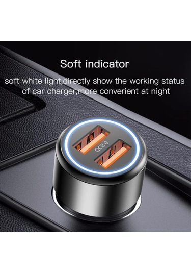 Sones Yesido Y43 Çift Usb Bağlantı Noktalı Araç Hızlı Şarj Cihazı Çakmak 36w Araç Şarj Cihazı