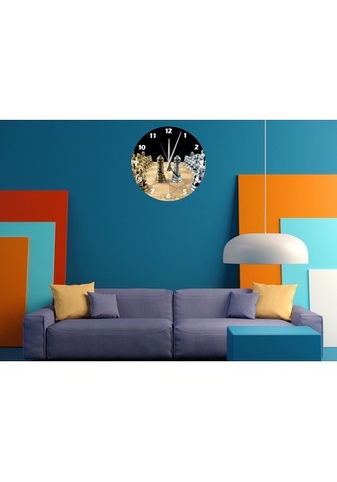 Ti-play Çin Satrancı 30x30cm Akrilik Dekoratif Modern Duvar Saati ÇOk Renkli