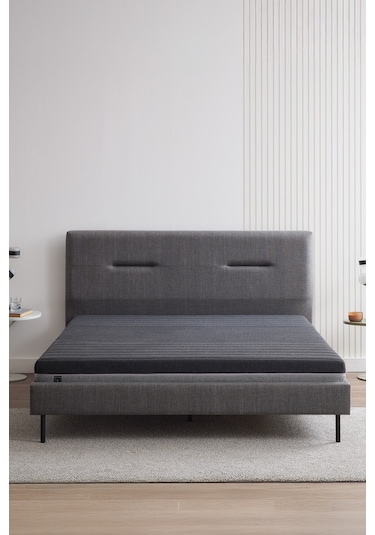 Optimum Support Yatak, Sovene Başlıklı Karyola 3'lü Set - Koyu Gri