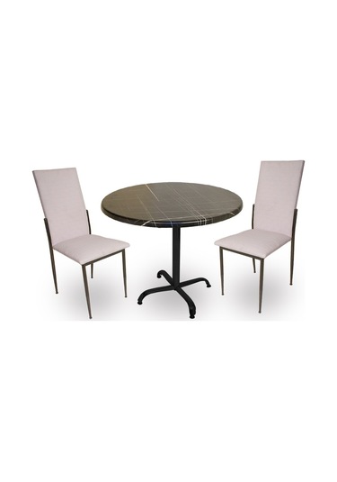 Beymobilya Bahçe Ve Balkon Masa Takımı Indigo Werzalit Yuvarlak - Gözde 2Li (535124812) Beyaz