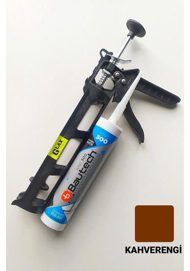 Kahverengi Silikonize Mastik Çekomastik + Silikon Tabancası Kahverengi Kahverengi