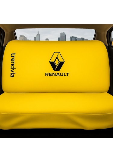 Renault Uyumlu Ön Arka Koltuk Kılıfı Penye Servis Tipi Oto Koltuk Koruma Seti Sarı