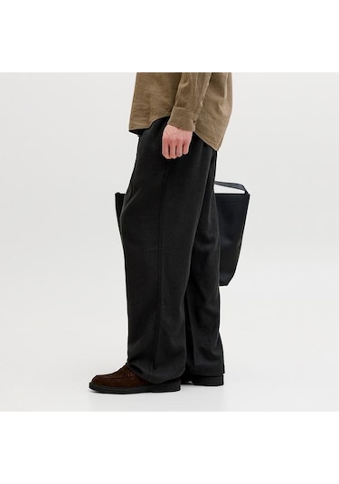 Jack&jones Bill Andros Vis Linen Blend Jogger Erkek Siyah Pantolon