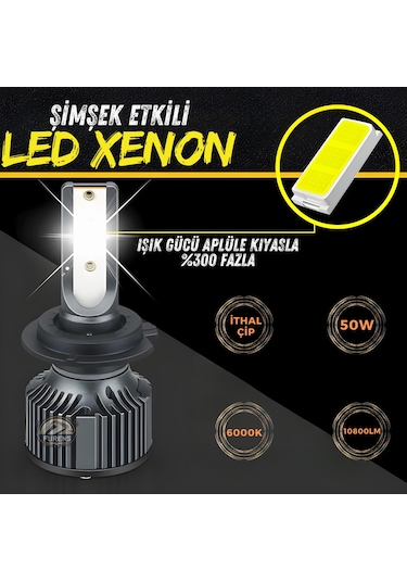 Peugeot 207 1996-2011 Sis Farı Uyumlu Şimşek Etkilii Led Xenon Premium Series H11