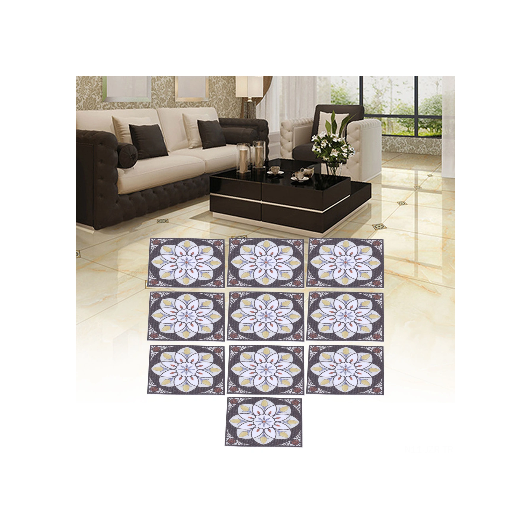 Geeroyoo 20 Adet Pvc Su Geçirmez Zemin Köşe Sticker, 8x8cm Otomatik Yapışkan, Salon Koridor Dekoratif Diagonal Yapişkan Diğer