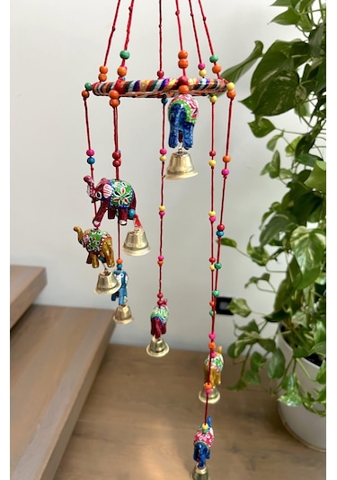 7 Filli Helezon Şeklinde Şans Ve Bereket Duvar Süsü / 7 Filli Ve 7 Çanlı Duvar/tavan Dekoru / Rüzgar Çanı