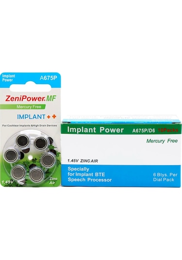 Zenipower MF A675P 1.45 V İmplant Pili 6 x 10'lu