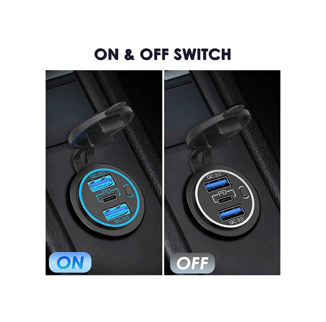 Shuıvan Usb Type C Girişi İkili Usb İphone Kapaklı Şarj Söketi 3.0ah-999