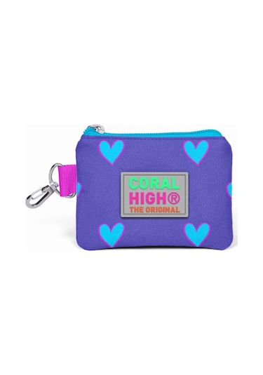 Coral High Kids Lavanta Pembe Kalp Desenli Bozuk Para Çantası 21806
