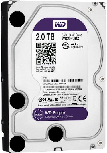 WD Purple WD20PURX 3.5" 2 TB 5400 RPM SATA 3 HDD