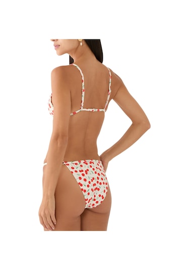 Good American Çarpıcı Kiraz Desenli Bikini Üstü Beyaz