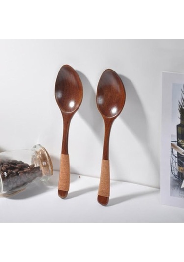 Novahub Ahşap Tahta Kaşık Tahta Kaşık Yaratıcı Kahve 2 Adet Ahşap
