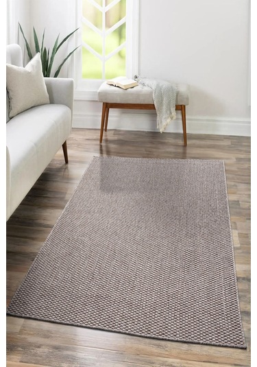 Tm-01 Sisal Jut Hasır Model Tek Renk Dokuma Yıkanabilir Toz Vermez Halı Krem Vizon