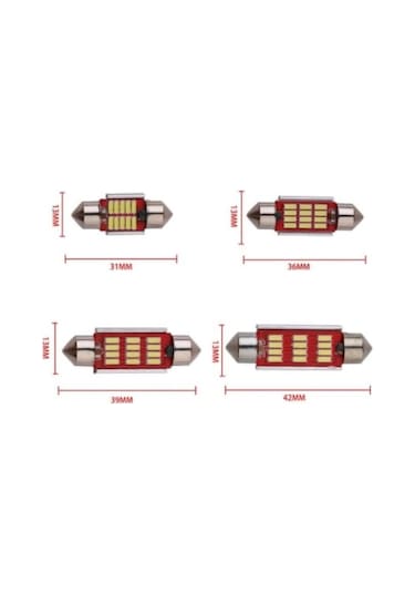 Sofit Led Canbus C5W Tavan Plaka Ampül 31Mm-36Mm-39Mm-41Mm 2 Adet 1 Takım 2 Adet -39Mm